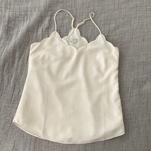 Ivory J Crew cami with scalloped top
